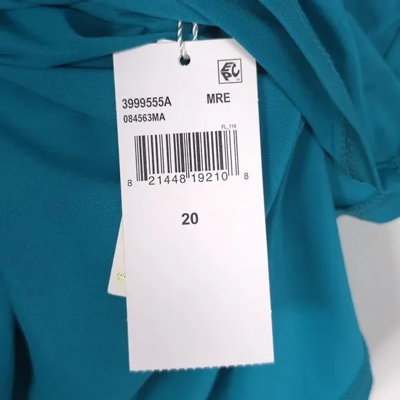 NWT TRINA TURK Women’s Size 20 Monaco Off Shoulder Ruffle Tankini Swim Top Blue - Picture 6 of 7